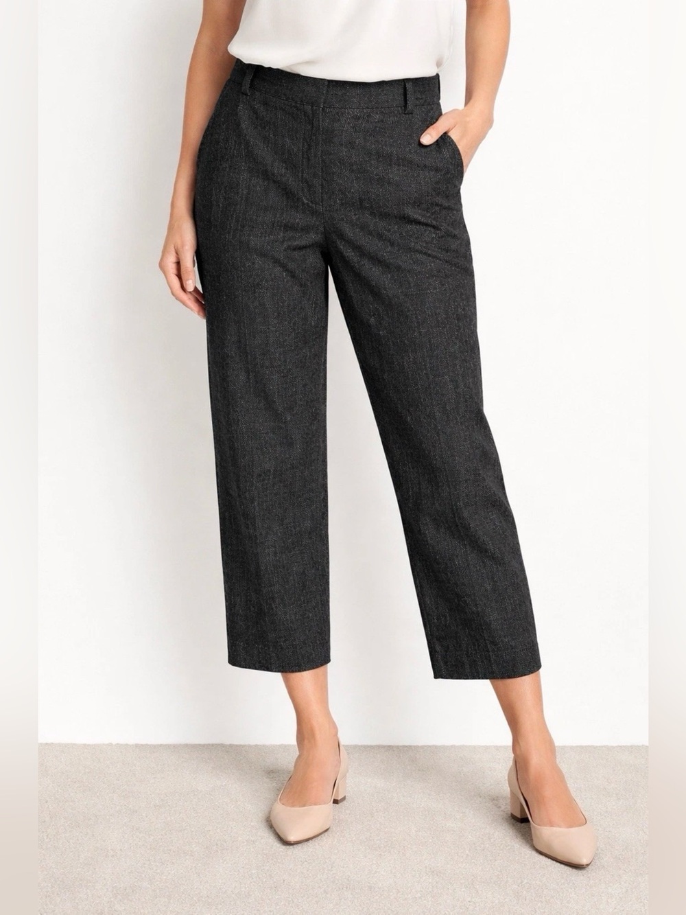 Club Monaco Heathered Charcoal Black Ryanne Pant